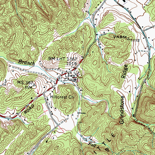 Topographic Map of Law Chapel School (historical), TN
