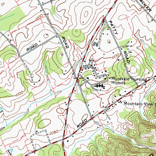 Topographic Map of Montvale, TN
