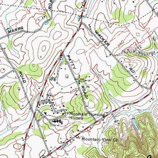 Topographic Map of Montvale Elementary School, TN