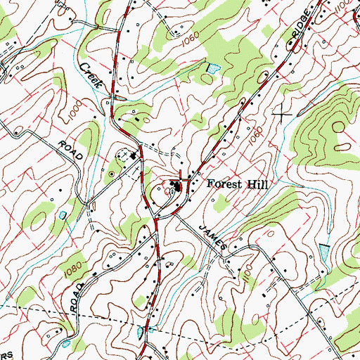 Topographic Map of Forest Hill Elementary School, TN