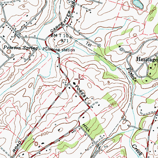 Topographic Map of Wimbledon, TN