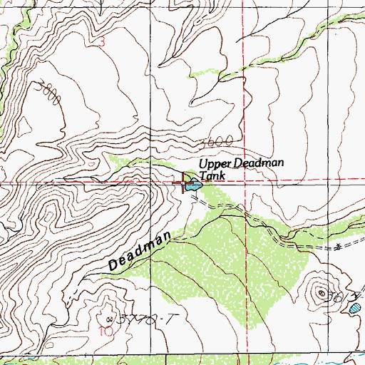 Topographic Map of Upper Deadman Tank, AZ
