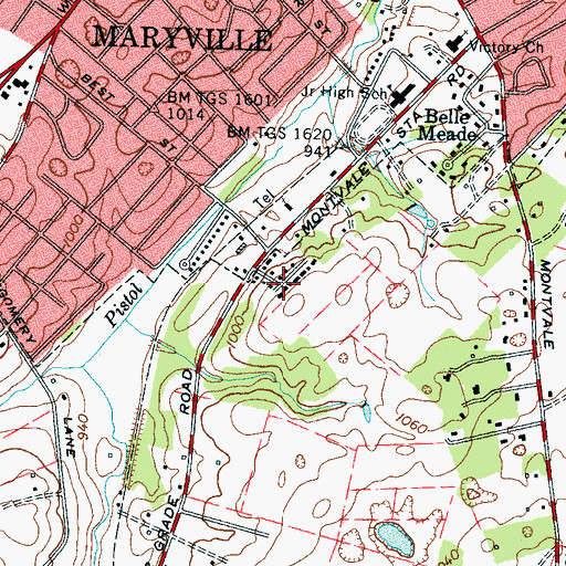 Topographic Map of Turnberry Vistas, TN