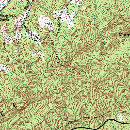Topographic Map of Mount Nebo (historical), TN