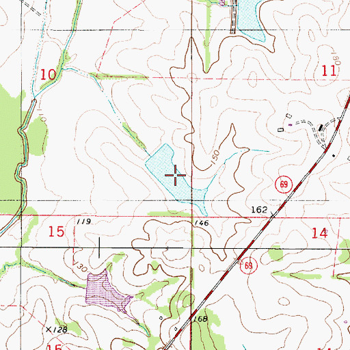 Topographic Map of Roy Alexander Lake, AL
