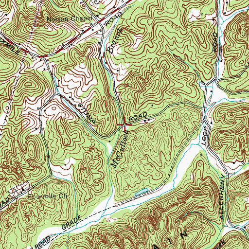 Topographic Map of Bryant Hollow, TN