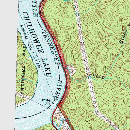 Topographic Map of Wilham (historical), TN