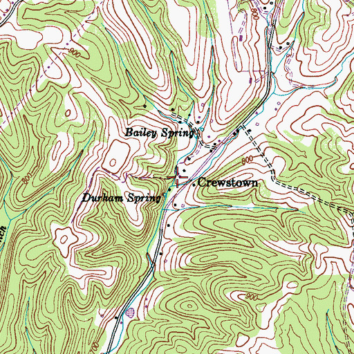 Topographic Map of Crewstown Church of Christ, TN