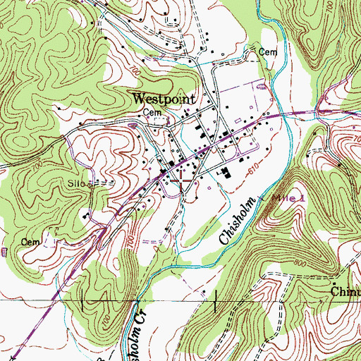 Topographic Map of Hardwick Subdivision, TN