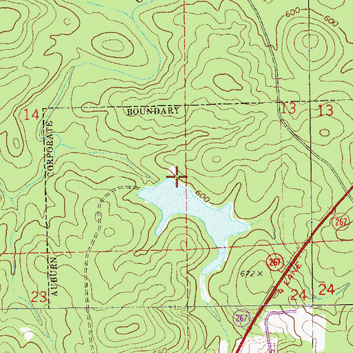 Topographic Map of Ogletree Outing Club Dam, AL