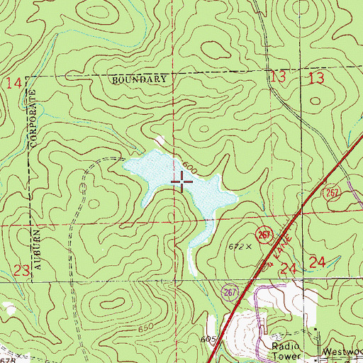 Topographic Map of Ogletree Outing Club Lake, AL