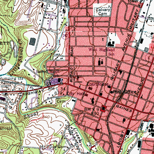 Topographic Map of Original Church of God, TN