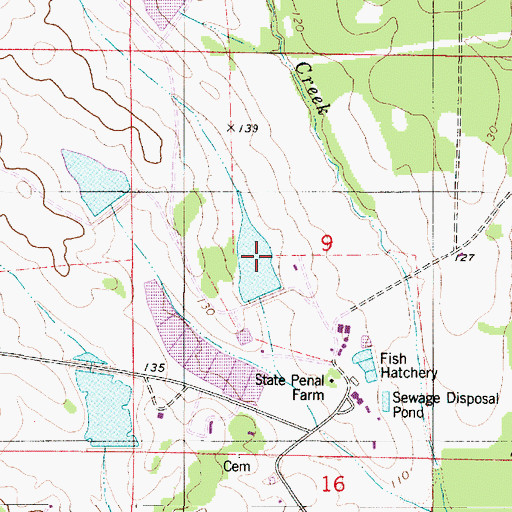 Topographic Map of State Cattle Ranch Lakes, AL