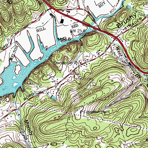 Topographic Map of Dooling Chapel (historical), TN