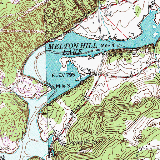 Topographic Map of Marine Playland Dock, TN