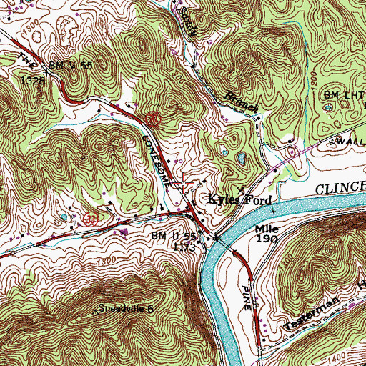 Topographic Map of Clinch View School (historical), TN