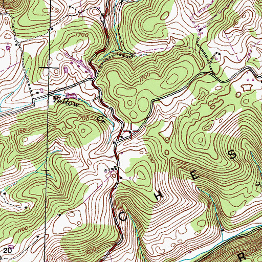 Topographic Map of Green Lawson School (historical), TN