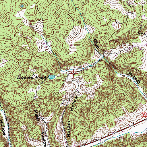 Topographic Map of Pondale School (historical), TN