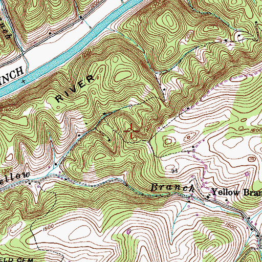 Topographic Map of Swan Island Ferry (historical), TN