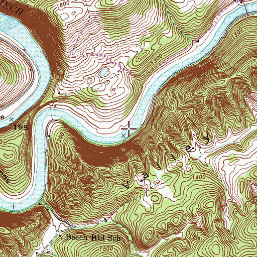 Topographic Map of Tigners Ford, TN