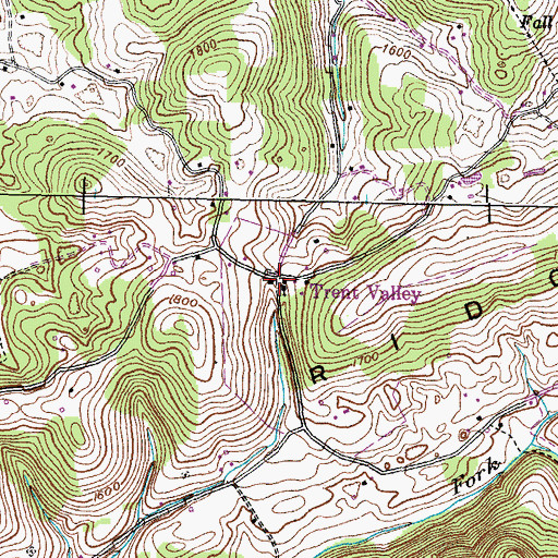Topographic Map of Trents Chapel School (historical), TN