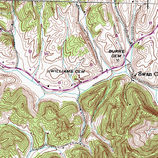 Topographic Map of Xenophon, TN