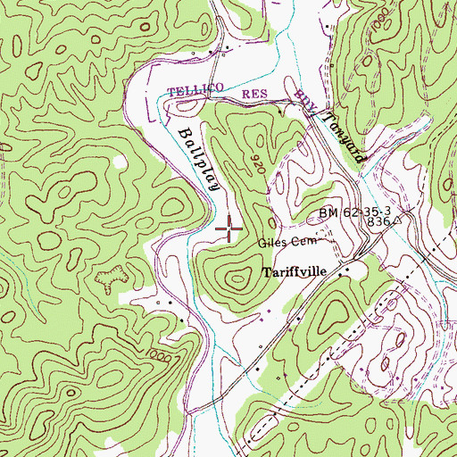 Topographic Map of Ball Play Furnace (historical), TN