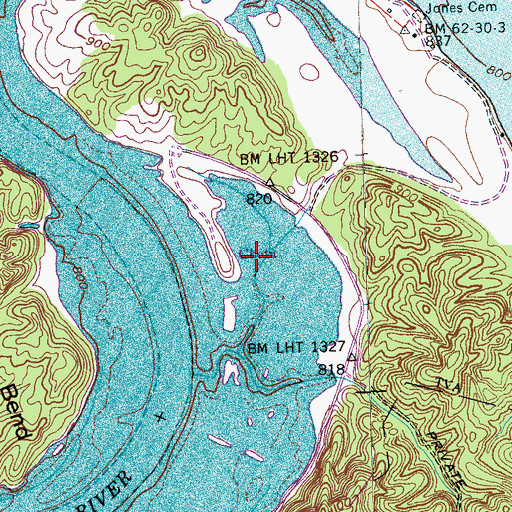 Topographic Map of Chota (historical), TN