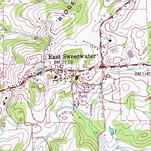 Topographic Map of Evalika School, TN