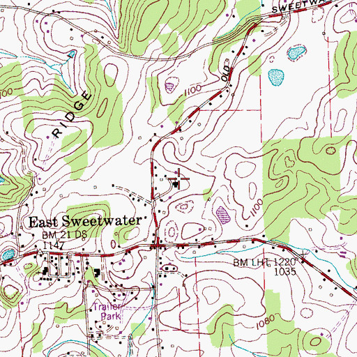 Topographic Map of Fairview Tabernacle, TN