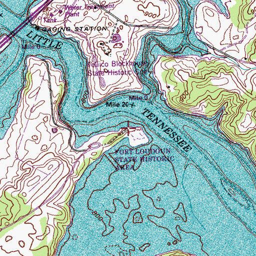 Topographic Map of Fort Loudoun Boat Launching Ramp, TN