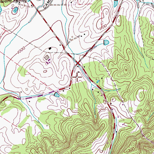 Topographic Map of Gaines School (historical), TN