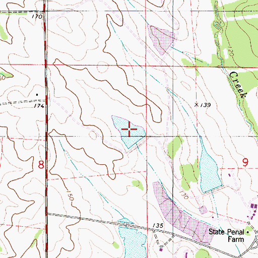 Topographic Map of State Cattle Ranch Lakes, AL