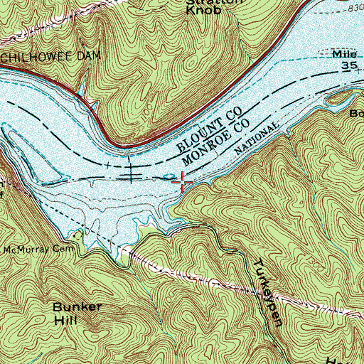 Topographic Map of Ipe (historical), TN