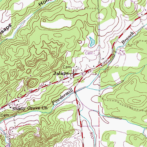 Topographic Map of Leonards Chapel, TN