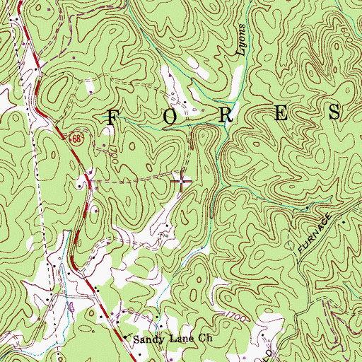 Topographic Map of Long Ridge Church (historical), TN