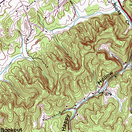 Topographic Map of McDaniel Knob, TN