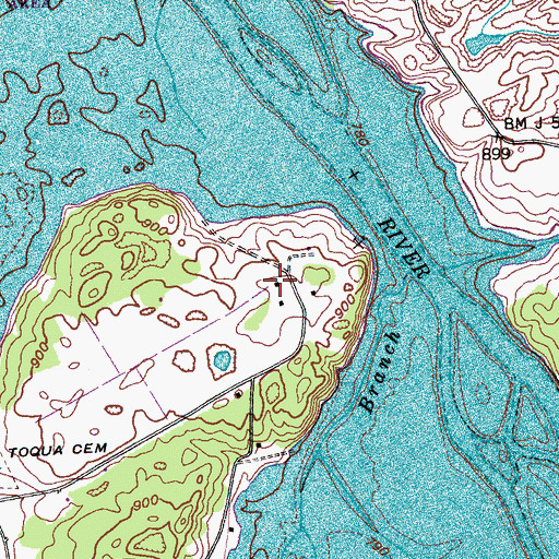 Topographic Map of McGhee-Carson House Ruins, TN