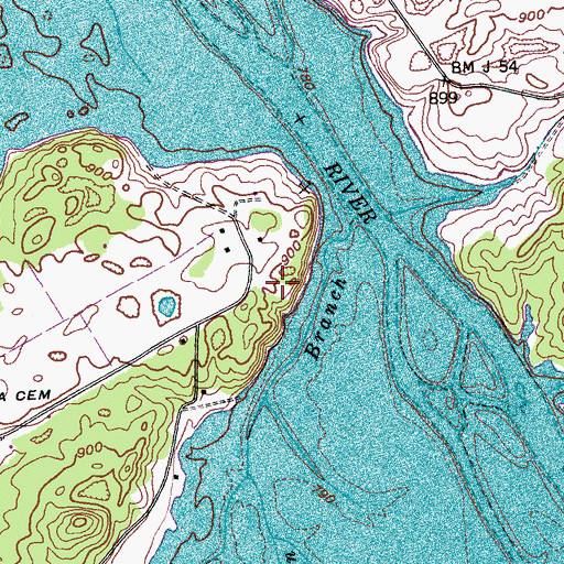 Topographic Map of McGhee Cemetery, TN