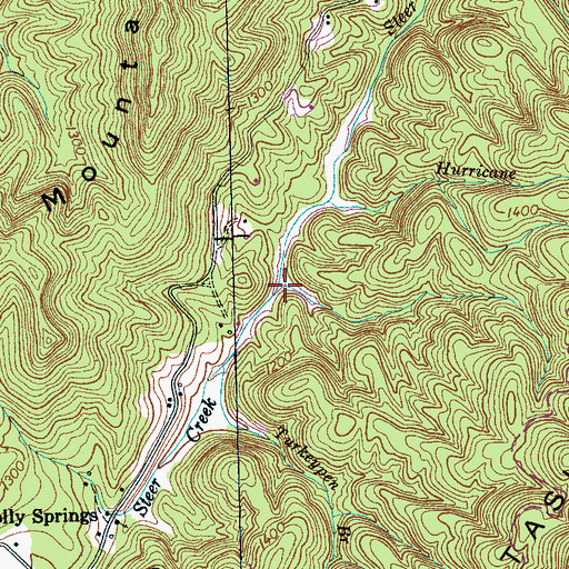 Topographic Map of Sugartree Branch, TN