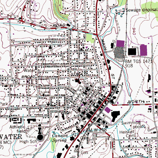Topographic Map of Sweetwater Elementary School, TN