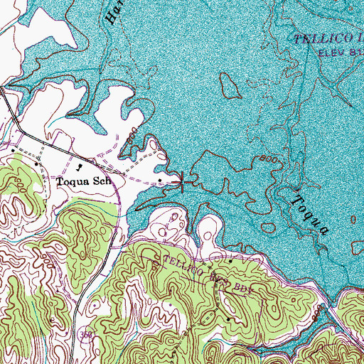 Topographic Map of Toqua Boat Launching Ramp, TN