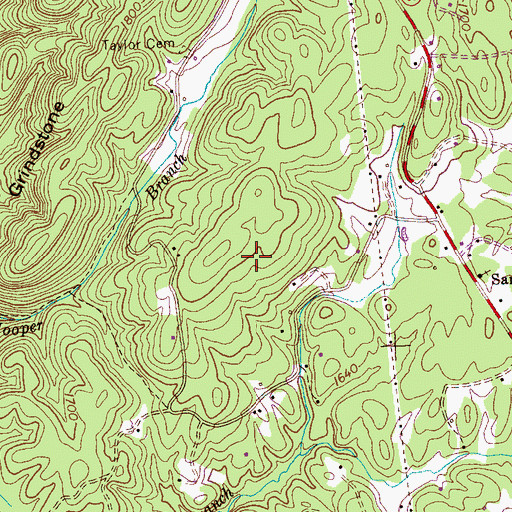 Topographic Map of Whites Chapel (historical), TN