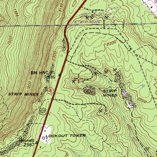 Topographic Map of Griffith and Wallace Number 4 Mine, TN