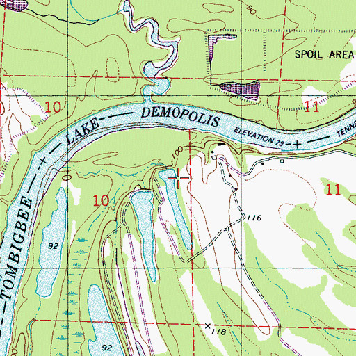 Topographic Map of Nab Drennen Dam Number 2, AL