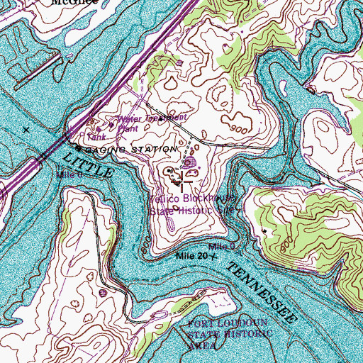 Topographic Map of Niles-McGhee Cemetery, TN