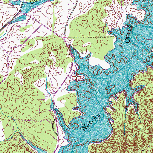 Topographic Map of Notchy Creek Recreation Area, TN