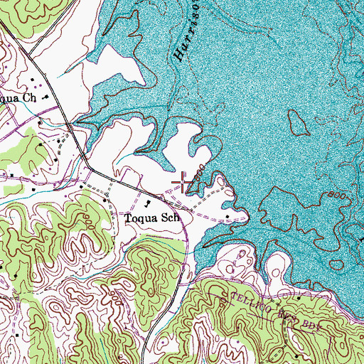 Topographic Map of Toqua Recreation Area, TN