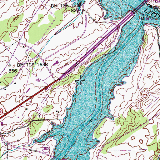 Topographic Map of Vonore Boat Dock, TN