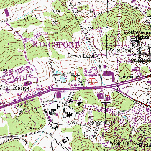 Topographic Map of Allandale Mansion, TN